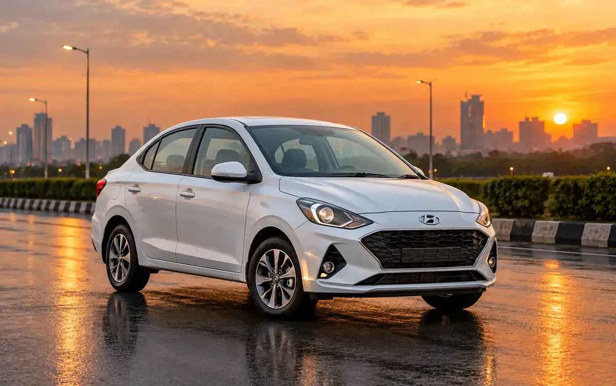 Hyundai Aura available for hire with driver in Delhi